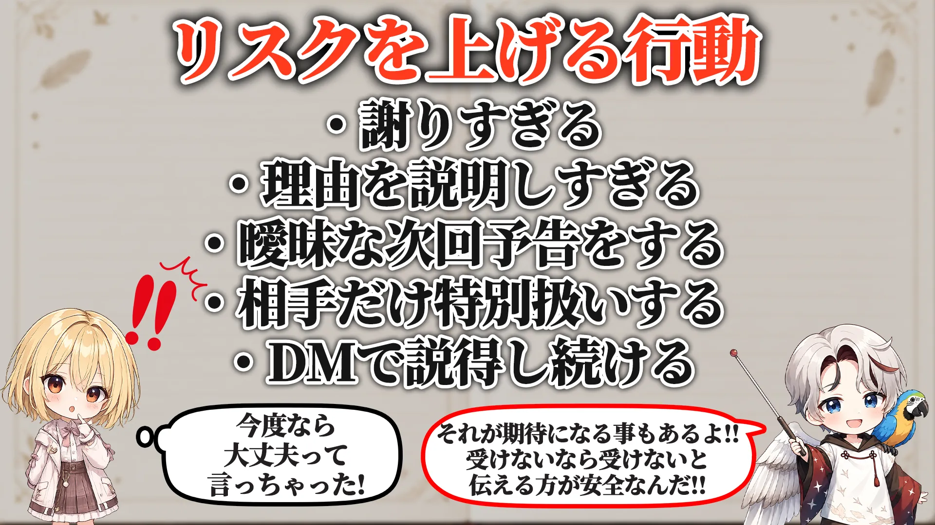 リスクを上げる危険行動