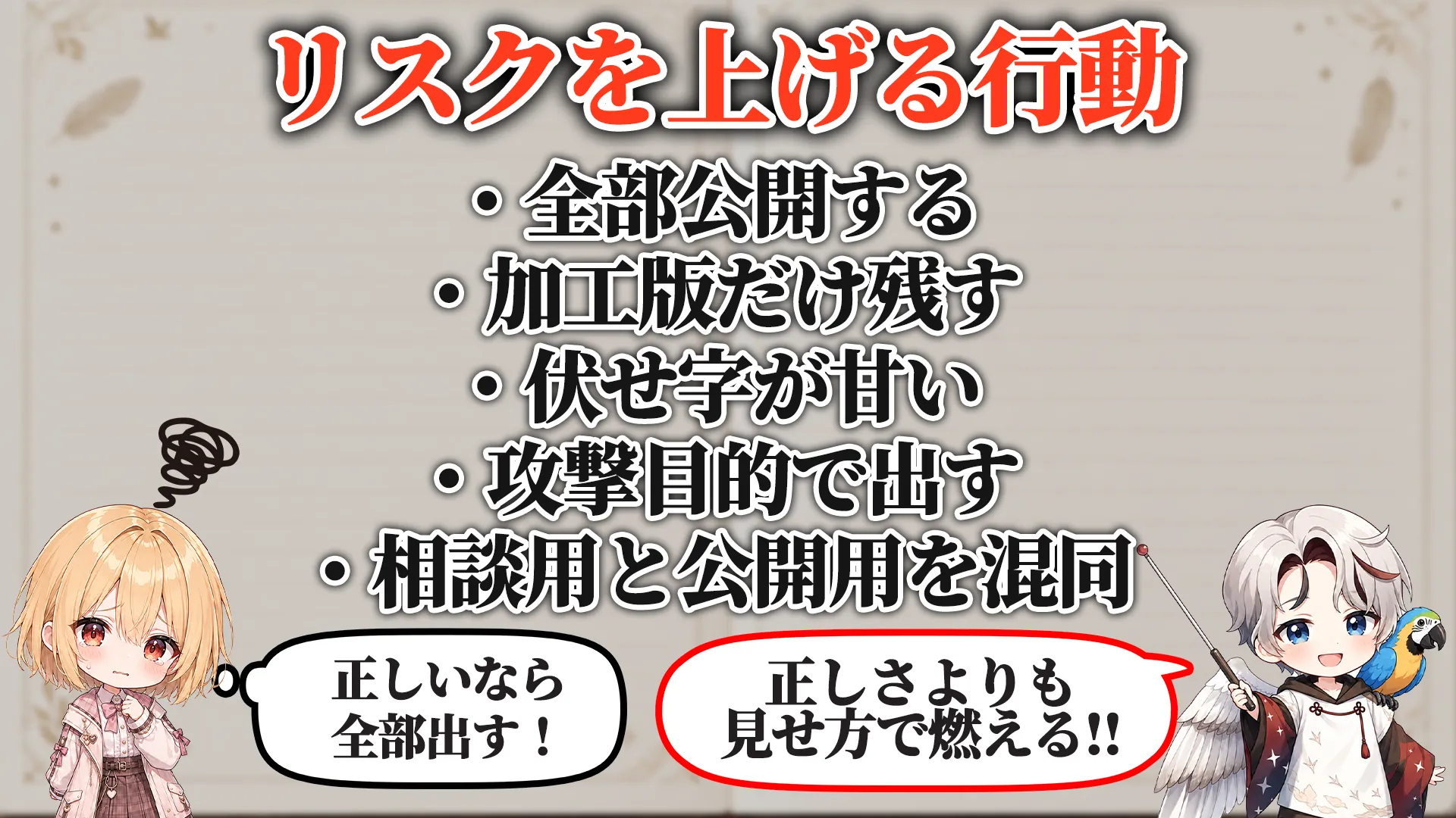 リスクを上げる危険行動