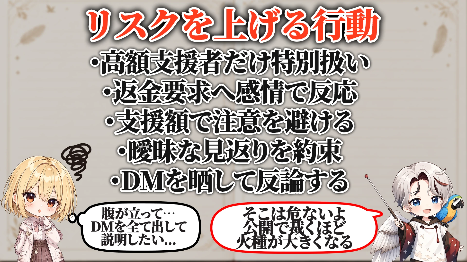 リスクを上げる危険行動