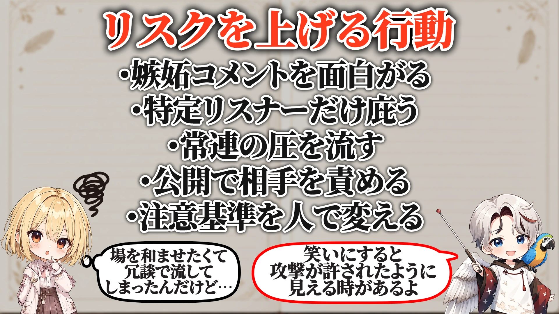 リスクを上げる危険行動