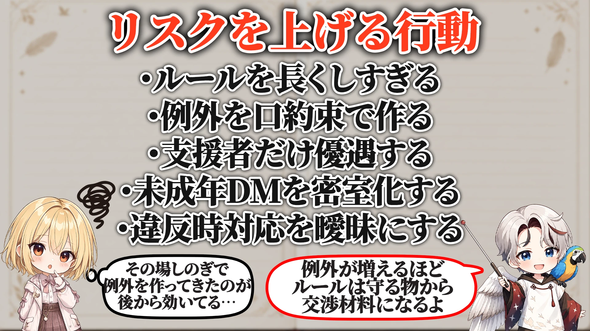 リスクを上げる危険行動