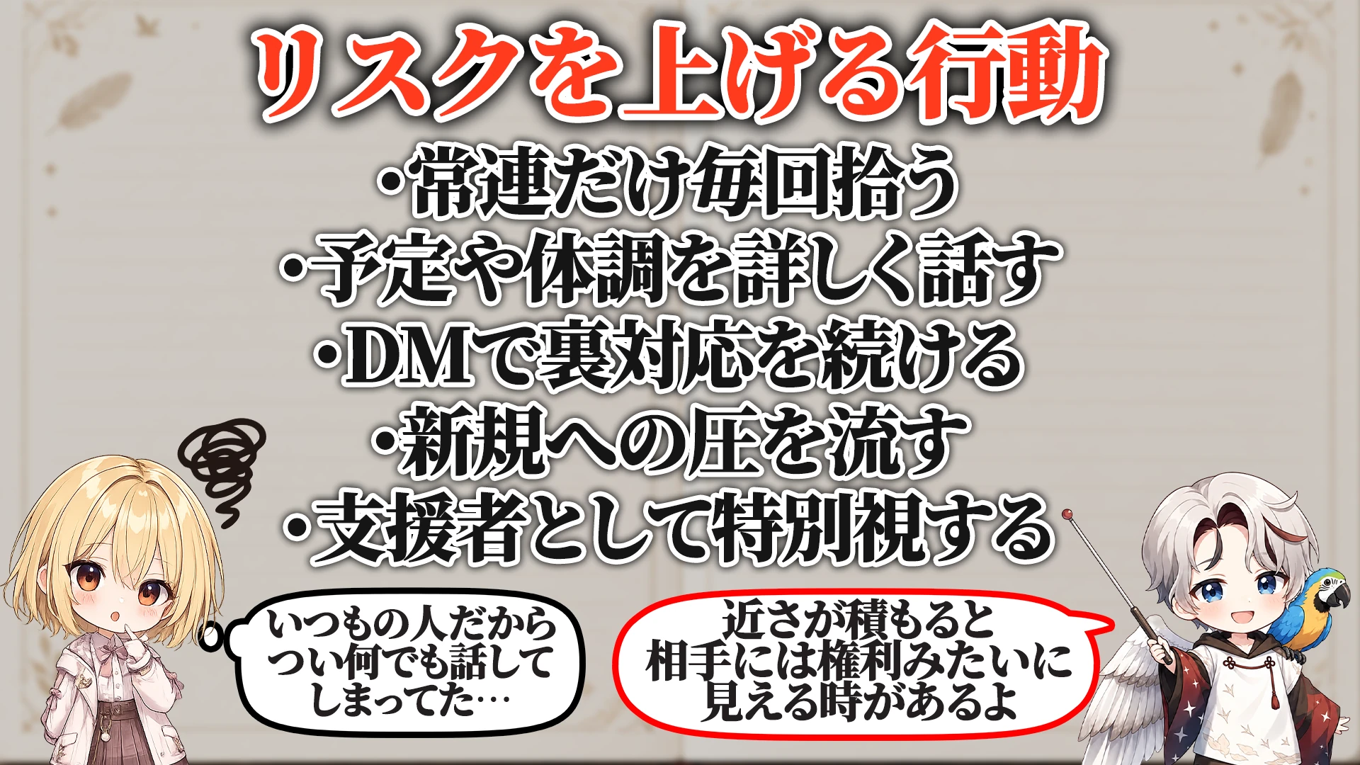 リスクを上げる危険行動