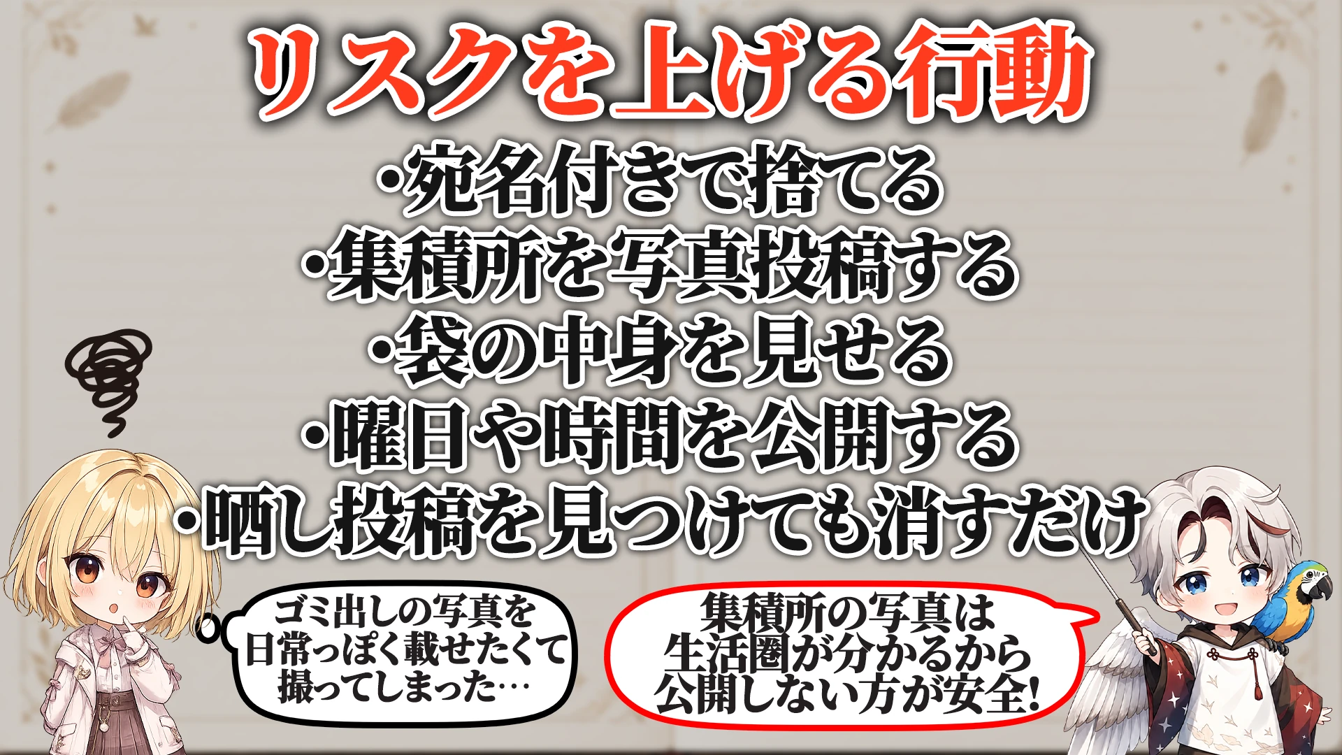 リスクを上げる危険行動