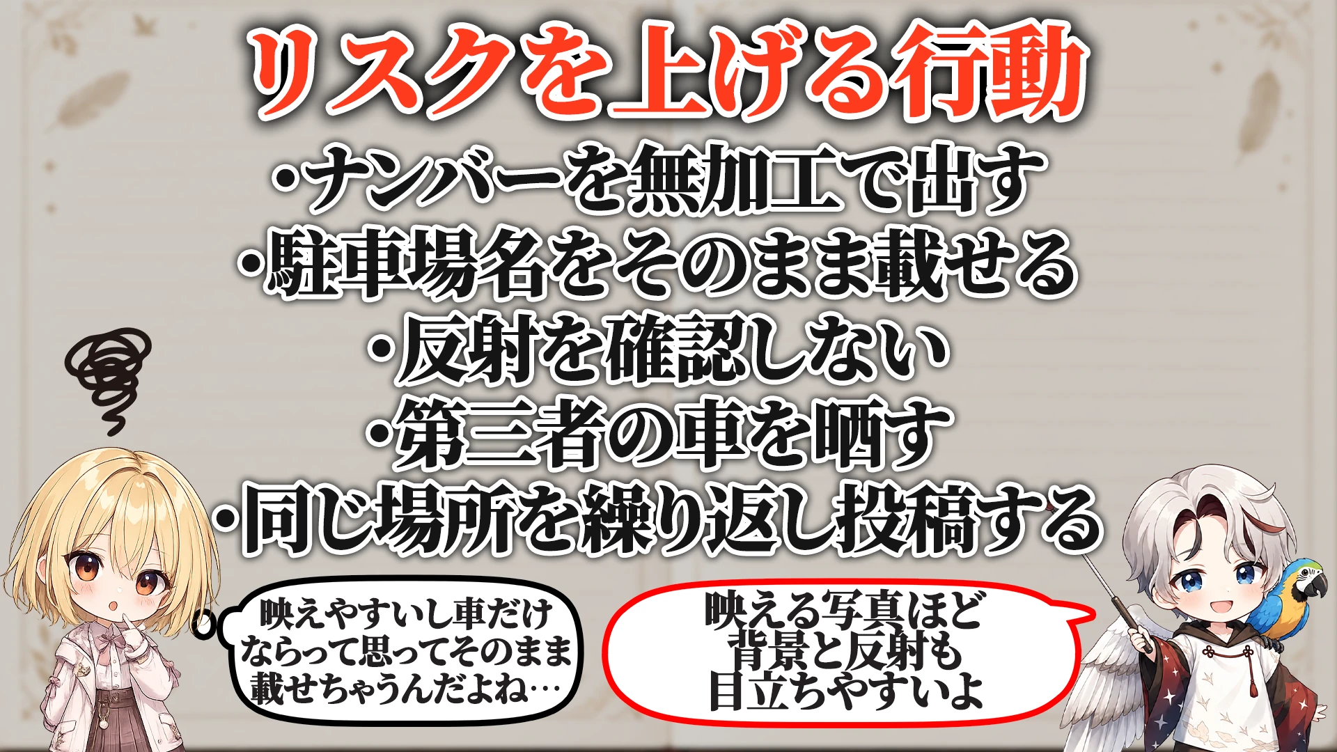 リスクを上げる危険行動