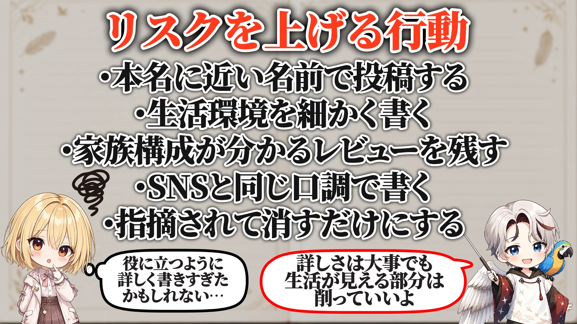 リスクを上げる危険行動