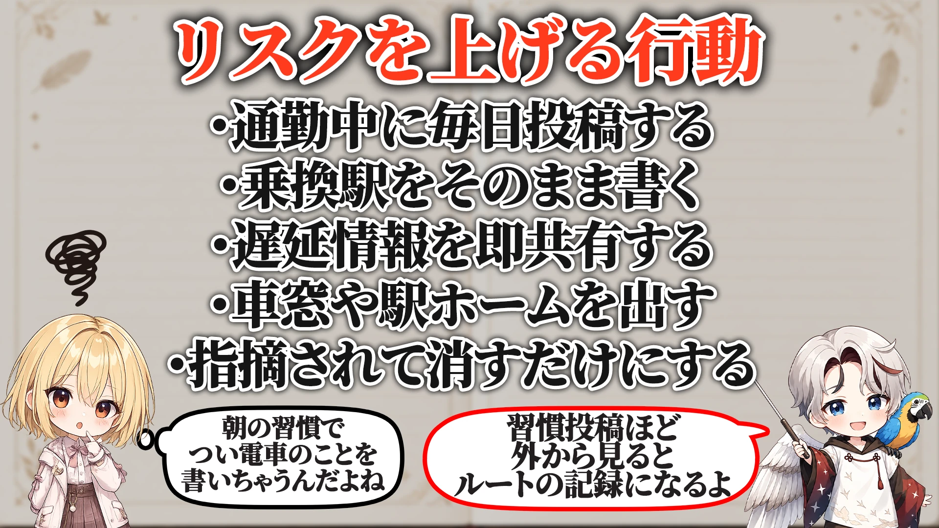 リスクを上げる危険行動